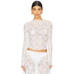 Lioness Hamptons Long Sleeve in White Lace